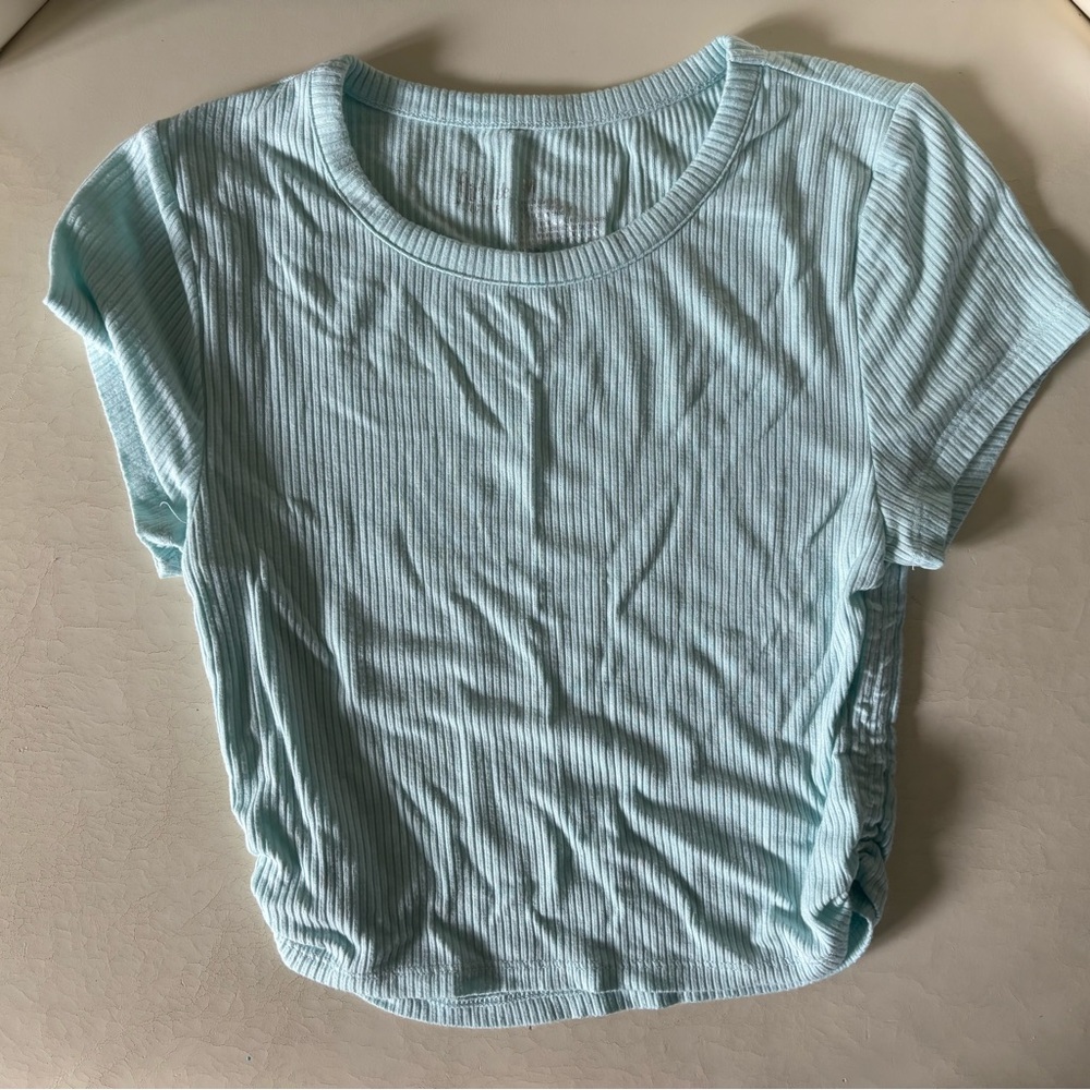 Light Blue Ribbed Women's Top